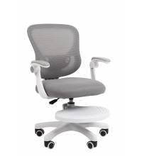 Кресло детское компьютерное CHAIRMAN CH106 серый, с подножкой