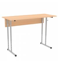 Стол-парта 2-местый регулируемый ПИФАГОР SD-2, 1200х500х580-820 мм, рост 3-7 (130-190 см), серый каркас, ЛДСП бук, 533347