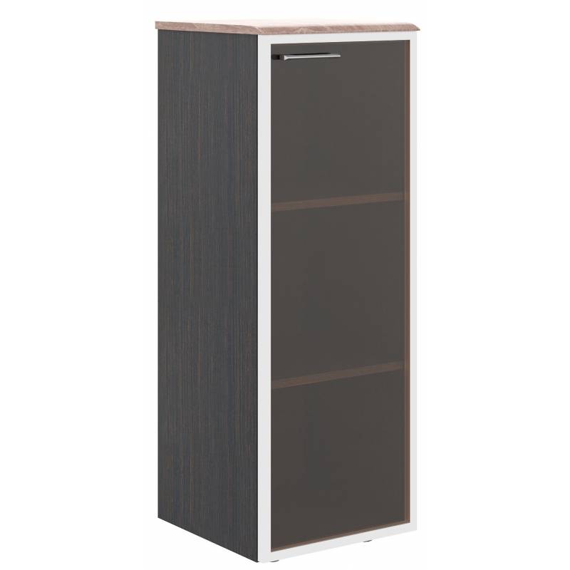 Шкаф колонка с стеклянной дверью в алюминиевой раме (R) и топом WMC 42.7(R) Дуб Сонома/Легно темный 432х432х1184 WAVE главное фото